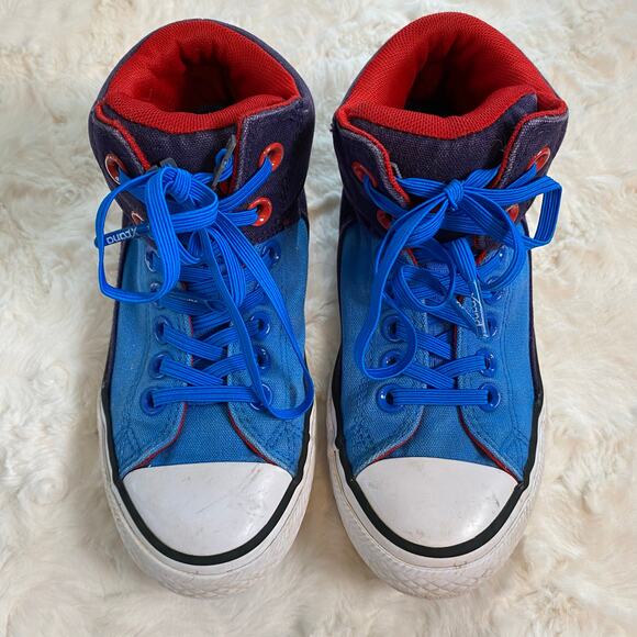 Converse All Star Slip On Sneakers Junior Size 2 Unisex Red White and Blue Shoes - Picture 1 of 11